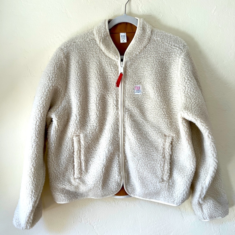 Topo Designs Women’s Sherpa Jacket - Natural/Khaki XL